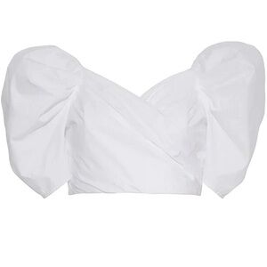 New York & Company White Cotton Peasant Blouse